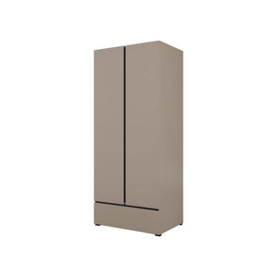 Kross 89cm Hinged Wardrobe in Rich Congo - Space-Saving Sophistication for Contemporary Spaces