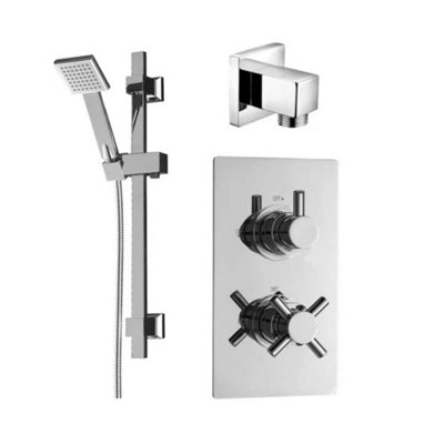 Kross Twin Concealed Thermostatic Shower Valve with Kit 6 Chrome Price Comparisons | Compare The Build