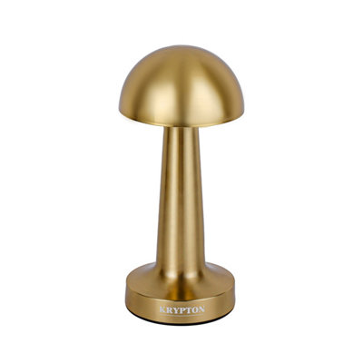 KRYPTON Rechargeable Table Lamp Portable Metal Table Lamp 3 Stepless Dimming, Gold