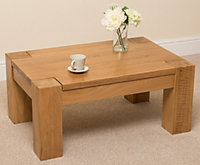 Kuba Chunky Small Oak Coffee Table for Living Room