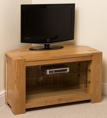 Kuba Solid Oak Corner TV Unit with Storage