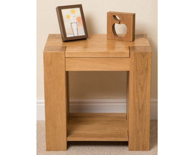 Kuba Solid Oak Lamp Table for Living Room