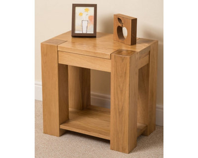 Kuba Solid Oak Lamp Table for Living Room