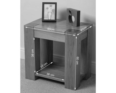 Kuba Solid Oak Lamp Table for Living Room