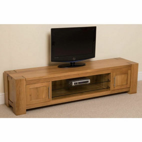 Kuba Solid Oak Widescreen TV Unit with Storage