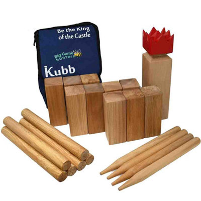 Kubb Game Set - Indoor & Outdoor - Scandinavian Hardwood Kubb Viking Game in a Handy Carry Bag