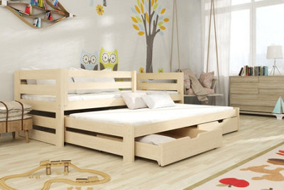 Kubus Double Bed with Trundle in Pine W1980mm x H780mm x D970mm