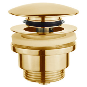 Kuchinox Gold Colour Finished Click-Clack Bathroom Drain Waste Button Universal Type