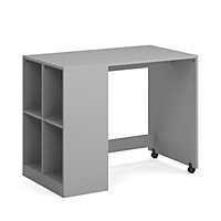 Kudl - Kids Under Desk with Built in Side Storage - MDF/Wood -  L52.5 x W90 x H71 cm - Grey