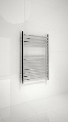 Kudox Polished Stainless Steel Towel Rail Straight 750mm High x 500mm Wide