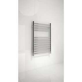 Kudox Polished Stainless Steel Towel Rail Straight 750mm High x 500mm Wide