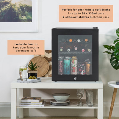 Kuhla KBC1B 46L Lockable Glass Door Wine and Drinks Cooler in Black - 4