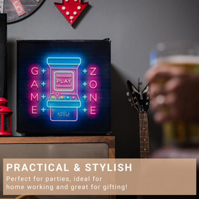 Kuhla Table Top Mini Fridge Game Zone Design 45 Litre in Black with Ice Box & Removable Shelf KTTF0E6B-1019