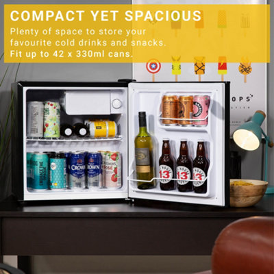 Kuhla Table Top Mini Fridge Game Zone Design 45 Litre in Black with Ice Box & Removable Shelf KTTF0E6B-1019