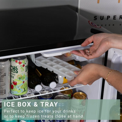 Kuhla Table Top Mini Fridge Game Zone Design 45 Litre in Black with Ice Box & Removable Shelf KTTF0E6B-1019