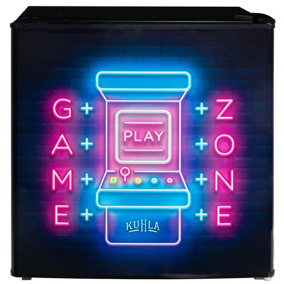 Kuhla Table Top Mini Fridge Game Zone Design 45 Litre in Black with Ice Box & Removable Shelf KTTF0E6B-1019