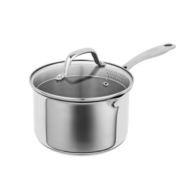 Kuhn Rikon Allround Plus Stainless Steel Saucepan with Draining Lid, 16cm/1.9L