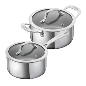 Kuhn Rikon Allround Stainless Steel 2-Piece Mixed Cookware Set - 16cm Saucepan and 18cm Casserole Pot