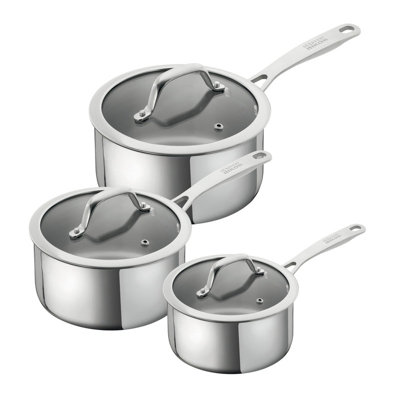 Kuhn Rikon Allround Stainless Steel 3-Piece Saucepan Set - 16cm, 18cm and 20cm