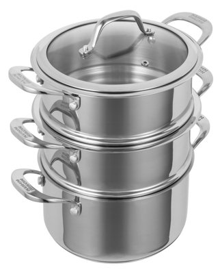 Kuhn Rikon Allround Stainless Steel Induction Safe Stackable 3-Tier 20cm/3.1L Casserole Pot Steamer Set