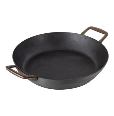 Kuhn Rikon Black Star Swiss Made Spun Iron Shallow Casserole Pot, 28cm