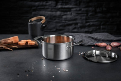 Wok Non Revêtu Kuhn Rikon Culinary Fivepluy - 24 Cm - 5 Couches (acier-inox/aluminium) - Compatible Induction Et Tous Feux - 4