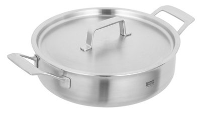 Kuhn Rikon Culinary Fiveply Stainless Steel Induction Safe Shallow Casserole Pot, 24cm/3L