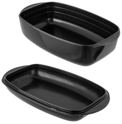 Kuhn Rikon Easy Glass Non-Stick 2.2L and 4.3L Roasting Dish Set, 37.5 x ...
