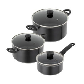Kuhn Rikon Easy Induction Aluminium Non-Stick 3-Piece Mixed Cookware Set - 16cm Saucepan and 20cm/24cm Casserole Pot