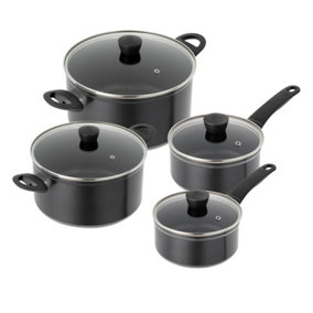 Kuhn Rikon Easy Induction Aluminium Non-Stick 4-Piece Mixed Cookware Set - 16cm/18cm Saucepan and 20cm/24cm Casserole Pot