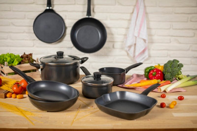 KUHN RIKON Easy Induction aluminium braadpan met antiaanbaklaag, inductie, 22 cm, zwart