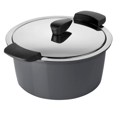 Kuhn Rikon Hotpan Swiss Made Time and Energy Saving Casserole Pot, Grey, 22cm/3L