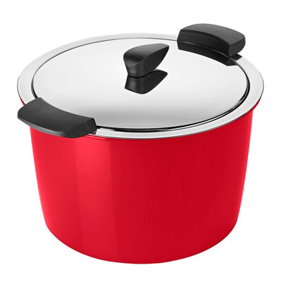 Kuhn Rikon Hotpan Swiss Made Time and Energy Saving Casserole Pot, Red, 22cm/5L