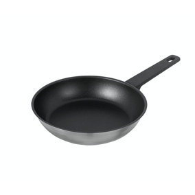 Kuhn Rikon Locarno Swiss Made Brushed Stainless Steel Non-Stick Induction Safe Frying Pan, 28cm