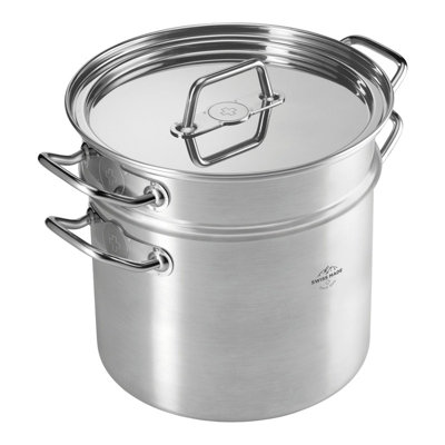 Kuhn Rikon Montreux Swiss Made Brushed Stainless Steel Induction Safe Casserole Pot, 22cm/6.5L