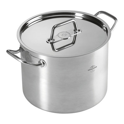 Kuhn Rikon Montreux Swiss Made Brushed Stainless Steel Induction Safe Casserole Pot, 24cm/6L