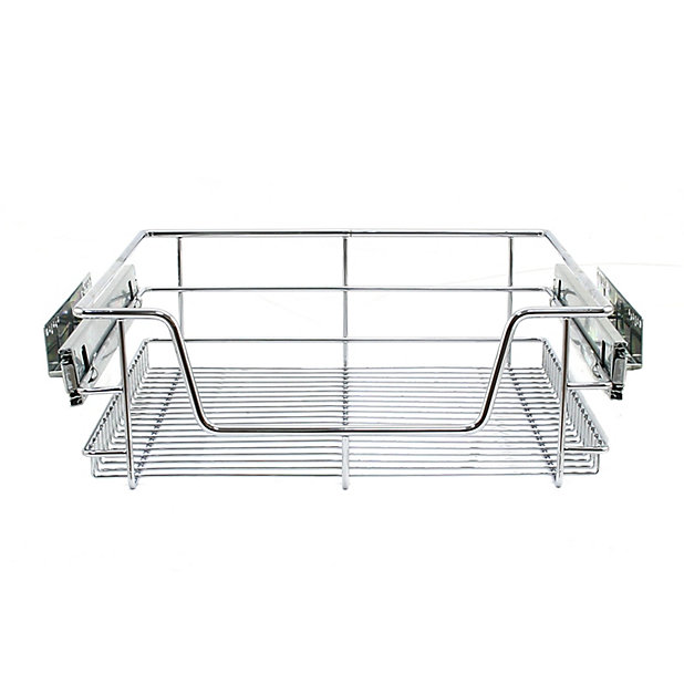Soft Close Wire Storage Metal Drawers 500mm Wide Cabinet KuKoo 4 x Kitchen Pull Out Baskets 