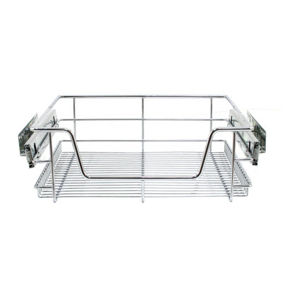 KuKoo 4 x Kitchen Pull Out Baskets, 500mm Wide Cabinet, Soft Close Wire Storage Metal Drawers