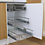 KuKoo 4 x Kitchen Pull Out Baskets, 500mm Wide Cabinet, Soft Close Wire Storage Metal Drawers