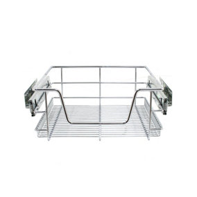 KuKoo 4 x Kitchen Pull Out Soft Close Baskets, 400mm Wide Cabinet, Slide Out Wire Storage Drawers