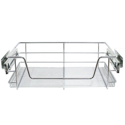 KuKoo 4 x Kitchen Pull Out Soft Close Baskets, 600mm Wide Cabinet, Slide Out Wire Storage Drawers