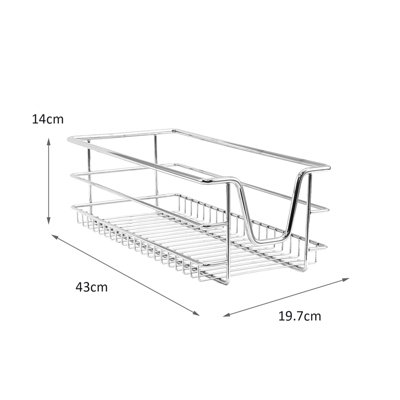 KuKoo 5 x Kitchen Pull Out Soft Close Baskets, 300mm Wide Cabinet, Slide Out Wire Storage Drawers