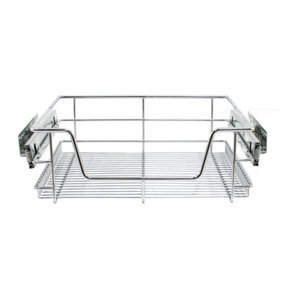 KuKoo 6 x Kitchen Pull Out Soft Close Baskets, 500mm Wide Cabinet, Slide Out Wire Storage Drawers