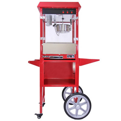 Machine à Popcorn Commerciale KuKoo - Capacité 226g - Rouge - Avec Lumière Chauffante Et Tiroir De Récupération