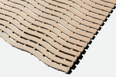 Kumfi Step Duckboard Swimming Pool Walkway Anti-Slip Matting - 60 x 90cm Beige