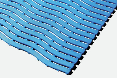 Kumfi Step Duckboard Swimming Pool Walkway Anti-Slip Matting - 60 x 90cm Blue