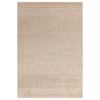 Kuza Plain Stripe Beige Modern Rug Rug 120x170cm for the