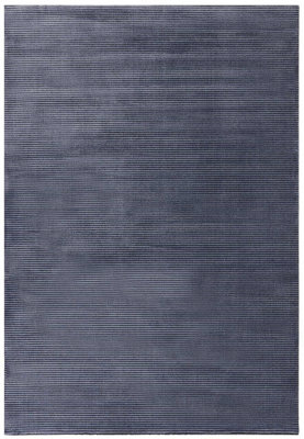 Kuza Plain Stripe Navy Modern Rug Rug 120x170cm for the