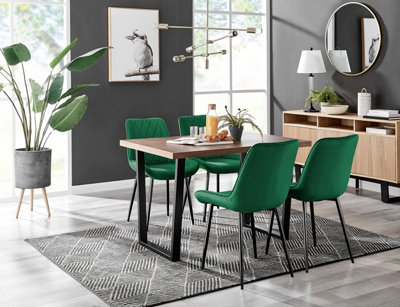 Black table outlet green chairs