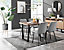 Kylo Brown Wood Effect Dining Table & 4 Grey Pesaro Black Leg Chairs